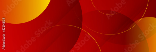 Vector Illustration of a Stunning Red and Yellow Geometric Banner Background