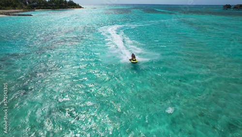 Photography Malediven - Luftaufnahme Jet Ski, Insel Huraa, Nord-Male-Atoll, Indischer Ozean