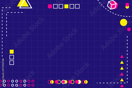 back to 90 style memphis geometric abstract frame wallpaper poster banner template style background