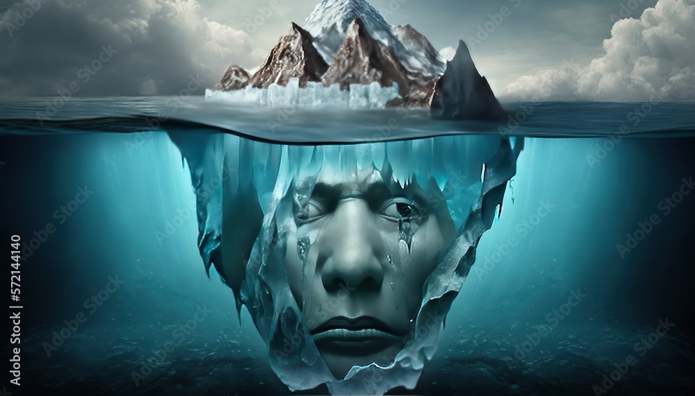 Ego iceberg, Freuds Model Of The Mind ilustração do Stock Adobe Stock