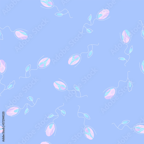 Snowdrops seamless pattern. Spring flowers crocus or tulip. Modern floral textile, cool print for bedding. Wild flowers, snowdrops with pink and purple tint. Vector illustration of a seamless pattern.