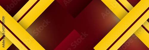 Vector Illustration of Bold Dark Red and Yellow Banner Background - Ideal for Promotions and Advertising