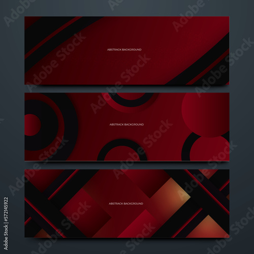 Vector Illustration of Dramatic Dark Red and Black Banner Background - Ideal for Promotions and Advertising