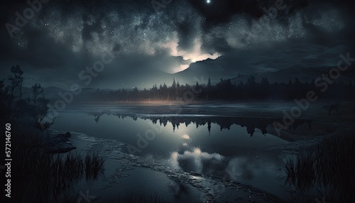 Night Sky Vibe Wallpaper Generated AI HD 4K