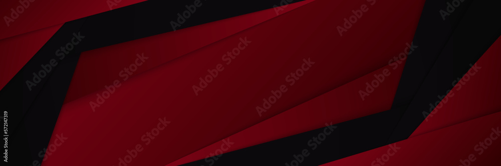 Vector Illustration of Dramatic Dark Red and Black Banner Background - Ideal for Promotions and Advertising