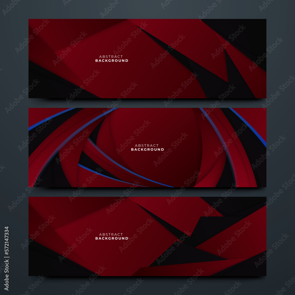 Fototapeta premium Vector Illustration of Dramatic Dark Red and Black Banner Background - Ideal for Promotions and Advertising