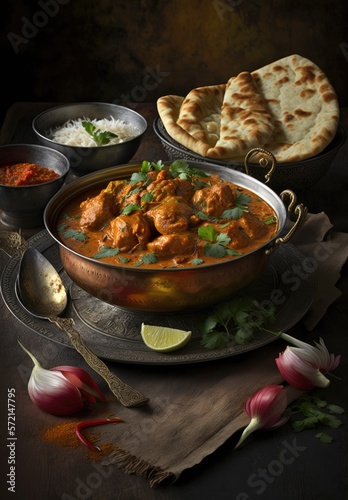 Chicken Tikka Masala. food Indian. Generative AI