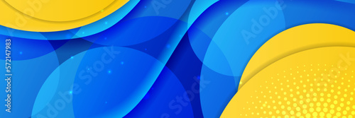 Business banner design web template, Horizontal header web banner. Modern Gradient Blue and yellow cover header background for website. Social Media Cover ads banner, flyer, invitation card
