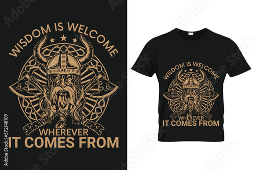 Schilderij op canvas Viking T-Shirt Design | Customizable Print Ready Design File For Vikings Lover