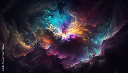 Abstract colorful nebula, Generative AI © Andrii Fanta