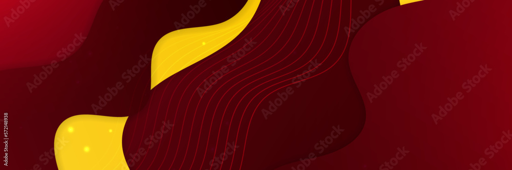 Vector Illustration of Bold Dark Red and Yellow Banner Background ...