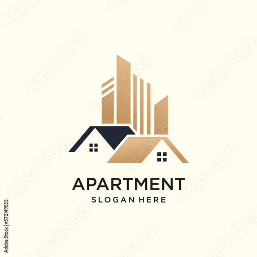 Real estate logo design with unique and new concept property and home