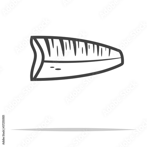 Mackerel fish fillet icon transparent vector isolated