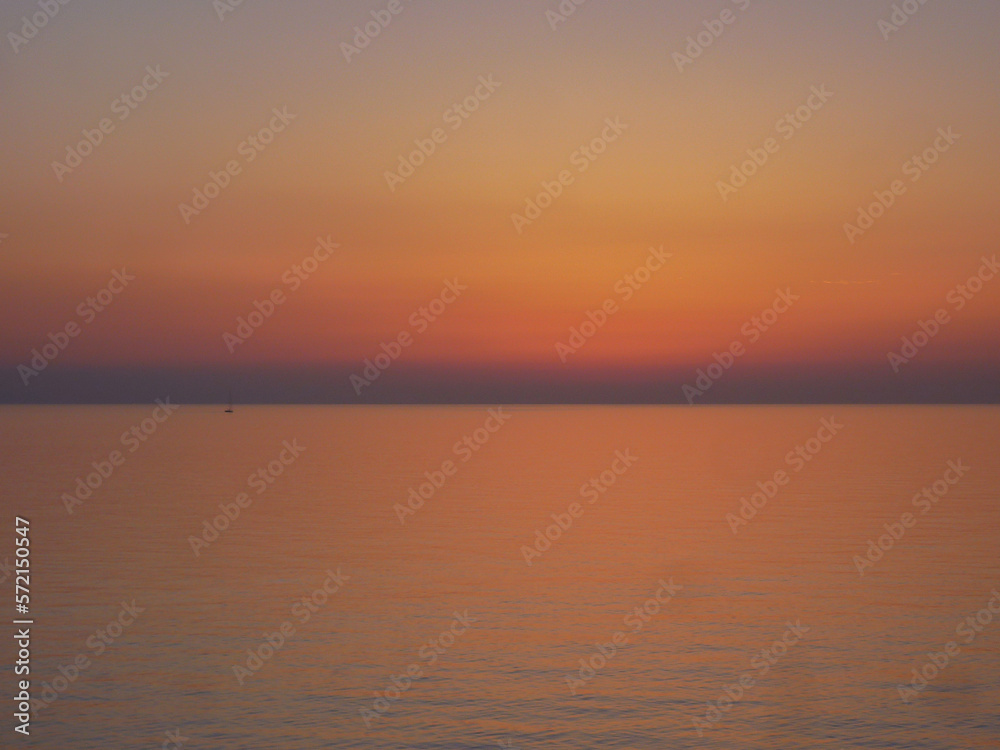 Breathtaking sunrise sunset twilight blue hour dusk dawn cloud horizon nature landscape scenery at sea seen from cruiseship cruise ship liner panorama during cruising