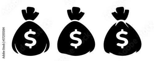 The finance icon. Bags of money. Bank bags with dollars