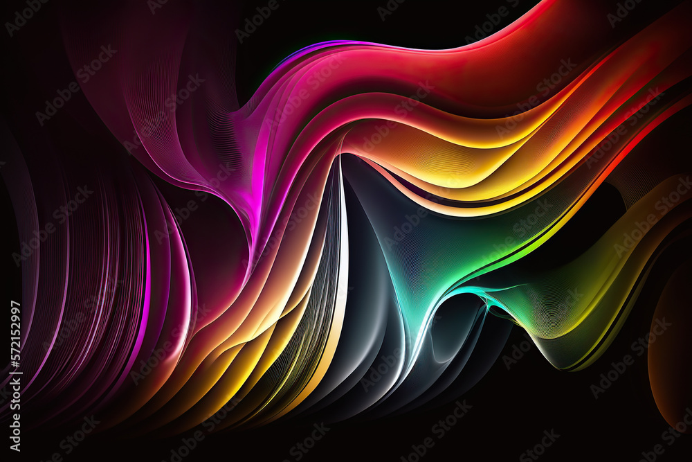 Obraz premium Rainbow Wavy Satin Background