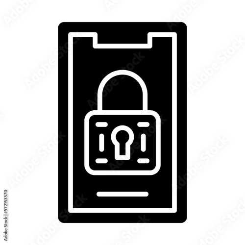 vector mobile lock icon style