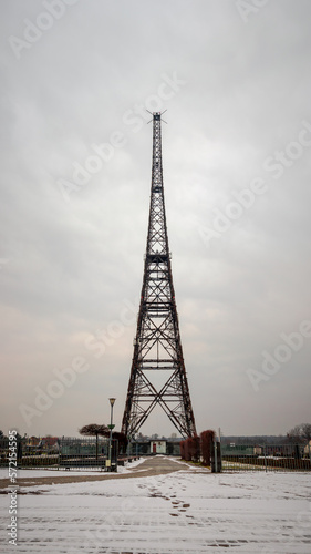 The wodden antenna tower od the Radio Station from the middle od the 1930s. Transmission tower (one od the highest wooden construction on the world).