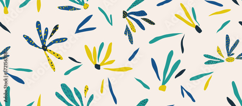 simple abstract daisy print. Creative collage pattern. Fashionable template for design.