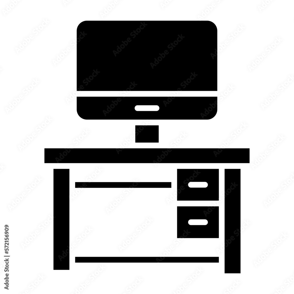 Vector Design Computer Table Icon Style Vector Design Computer Table Icon Style