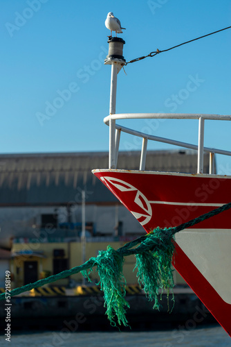 Bateau de pêche à quai dans un port