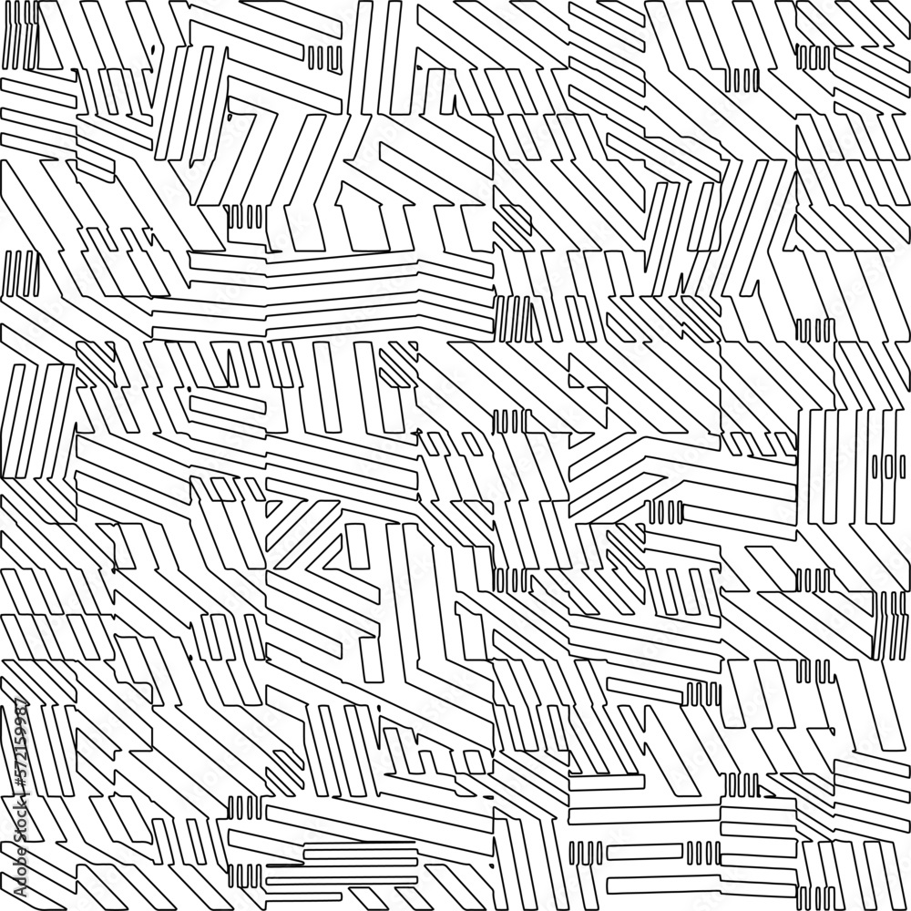 Abstract striped textured geometric pattern. Line Art Pattern.