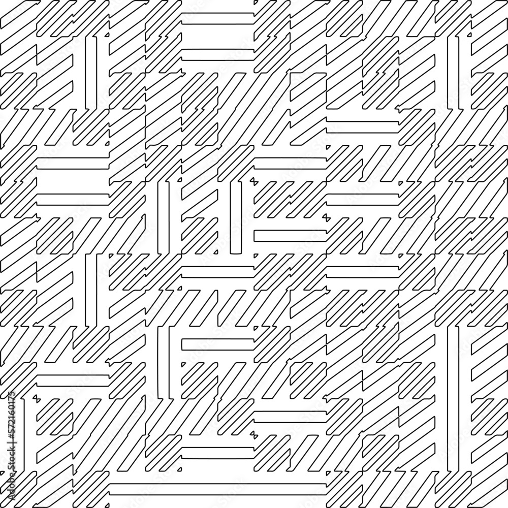 Abstract striped textured geometric pattern. Line Art Pattern.