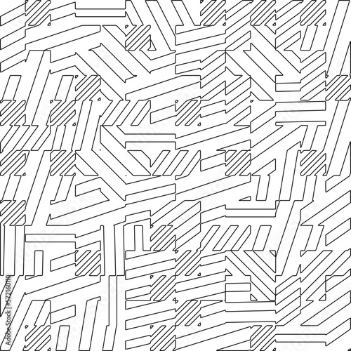 Abstract striped textured geometric pattern. Line Art Pattern.