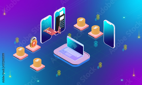 Fintech Mobile Isometric