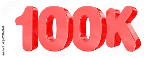 100K Follower Red Number