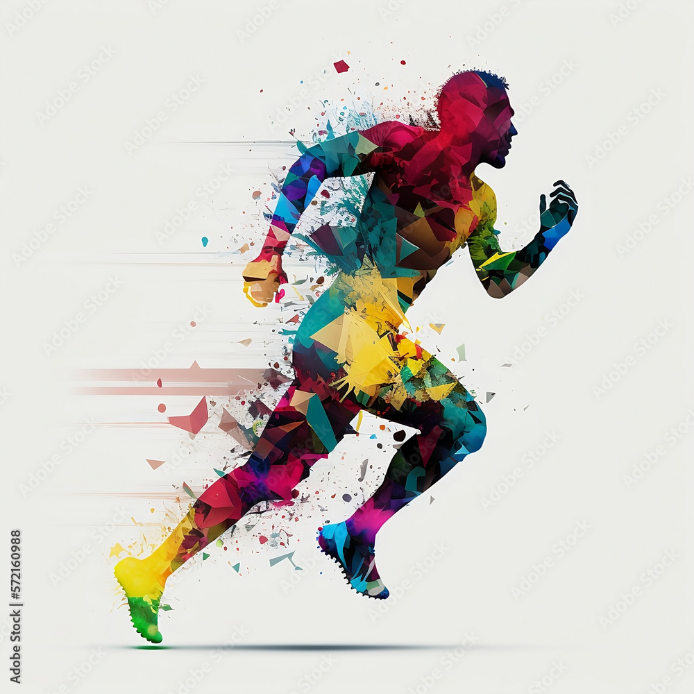Illustration of Football Player with Infinite Colors, AI Generated Vector illustration on white background