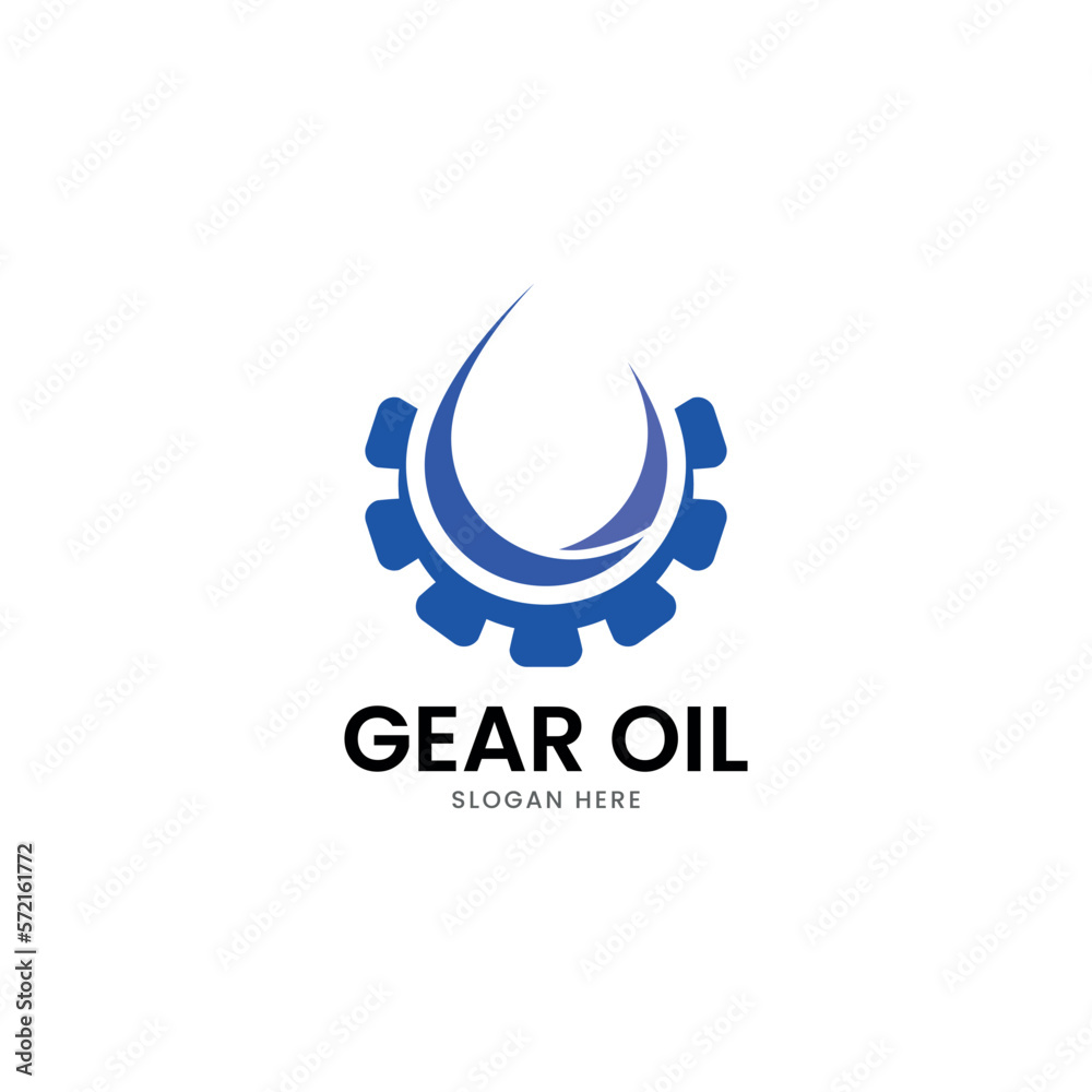Naklejka premium Water drop vector logo design with gears cogs concept , illustration of water drop with gears cogs for liquid oil eco energy and industrial company.