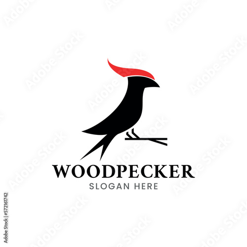 woodpecker logo design white background