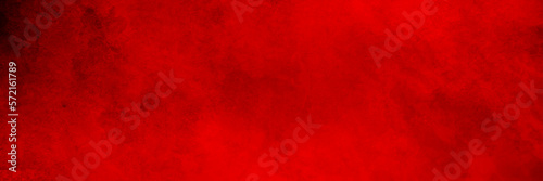 Red grunge textured wall background. Panorama view red cement wall 