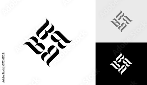 Letter B initial monogram with flower shape logo design vector