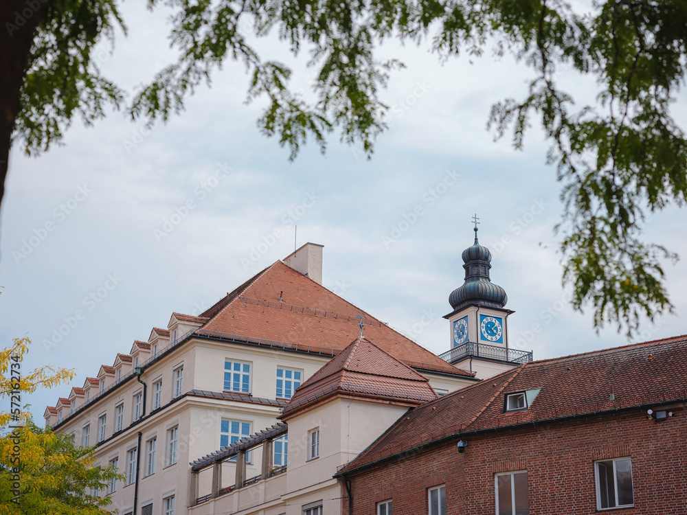old houses in the city center of Munich, a walk through Munich in summer old houses in the city center of Munich, a walk through Munich in summer