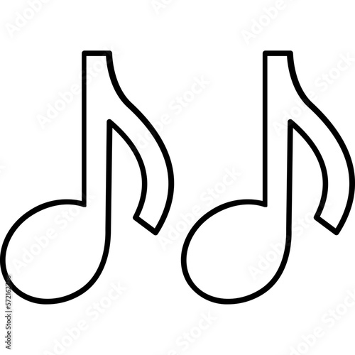 Eighth note Outline vector icon which can easily edit


