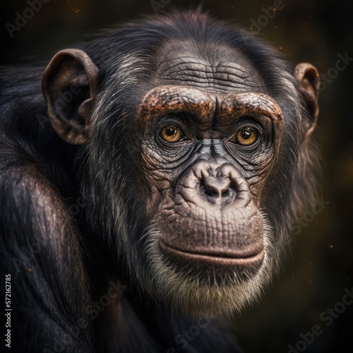 Close up of Chimpanzee - Safari Snapshot Nature's Portrait Animal Natural Lighting © ParinApril