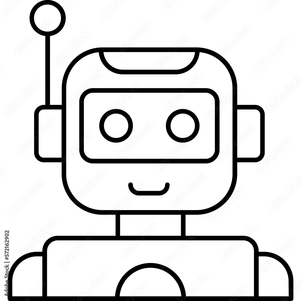 Fototapeta premium artificial intelligence Outline vector icon which can easily edit