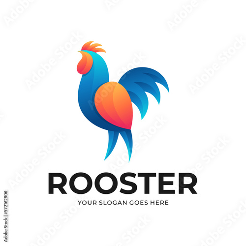 Logo icon ilustration Rooster, Chicken gradient colorful style
