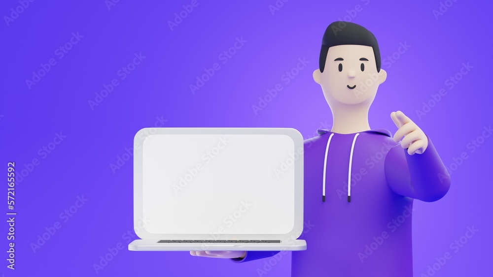 3D Man Person Presenting Work Advertisement Campaign Promotion Technology 3D Man Person Presenting Work Advertisement Campaign Promotion Technology