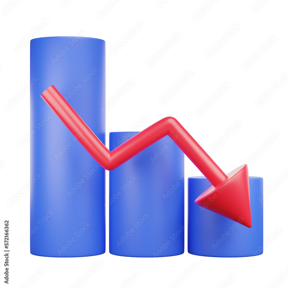 3D Chart Graph Down Business Arrow Diagram Finance Backruptcy Loss Statistic Stock 3D Chart Graph Down Business Arrow Diagram Finance Backruptcy Loss Statistic Stock