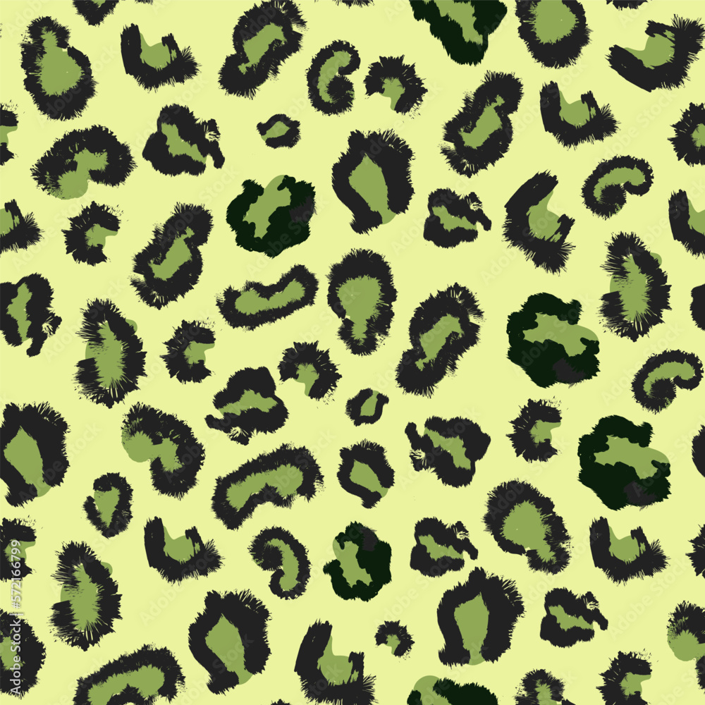 Green leopard seamless pattern. Digital modern background, colorful texture, digital background illustration, textured background