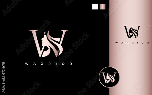 Warrior Salon modern and luxury logo vector	