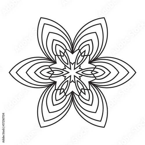 Easy Mandala Flower Design. Elegant Simple mandala page intricate lines patterns wall art  invitations  branding   designs  basic mandalas Coloring Book   adults  seniors  beginners