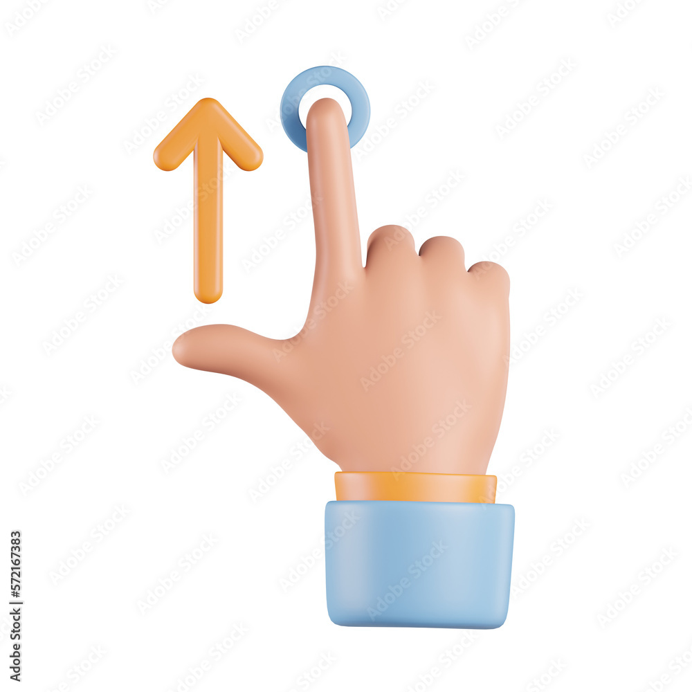Gesture Swipe up 3D Icon Gesture Swipe up 3D Icon