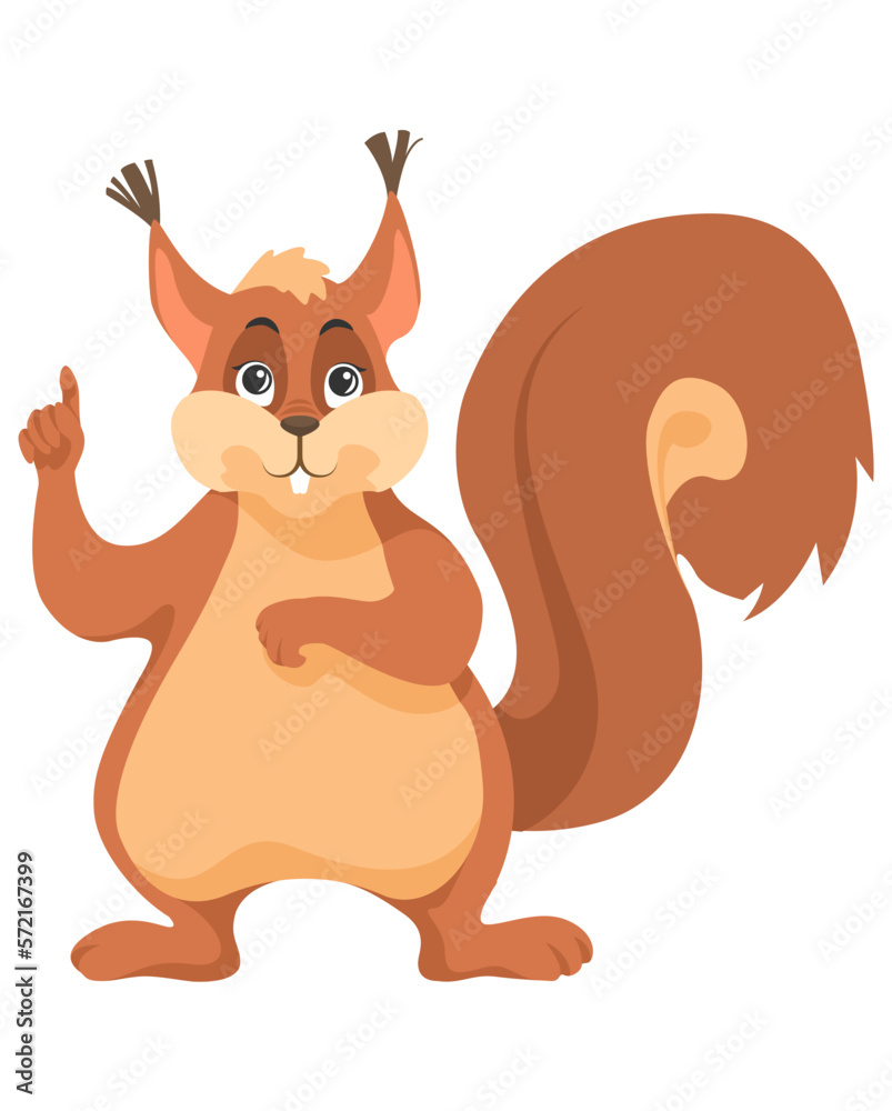 Cute squirrel forest animal emoticon flat vector Cute squirrel forest animal emoticon flat vector