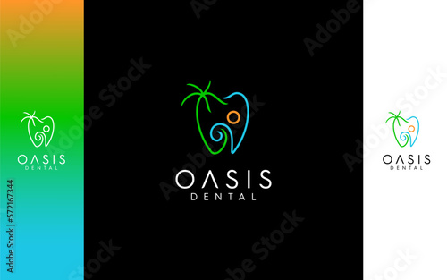 Beach dental  modern logo vector
