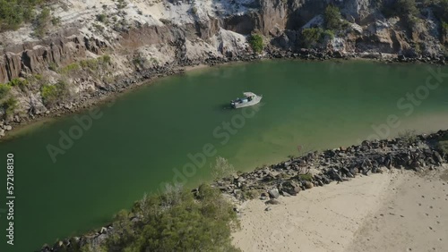 Wooli Nsw Breakwater pull out from boat revealing epic landscape. Shot with a DJI Mavic 2 drone photo