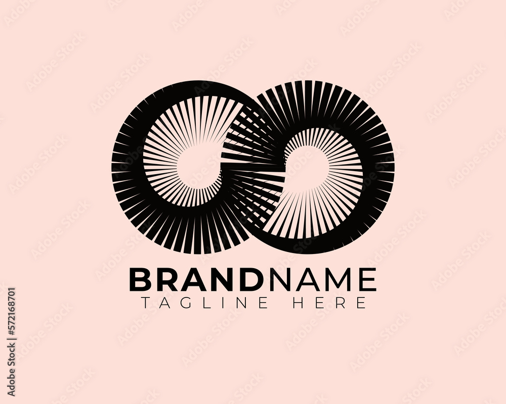 Fototapeta premium scanimation optical art multi lines of infinity unlimited symbol 